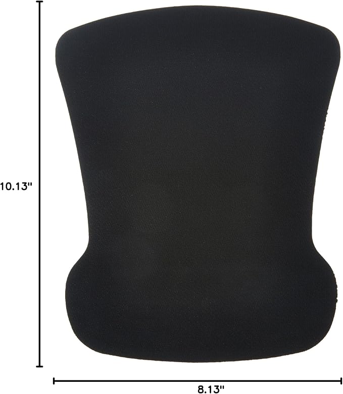 Amazon Basics Ergonomic Mouse Pad with Wrist Support for Pain Relief, Gel-Filled Cushion, Non-Slip Rubber Grip Base, 10.1 x 8.1 Inches, Black, 20-Pack