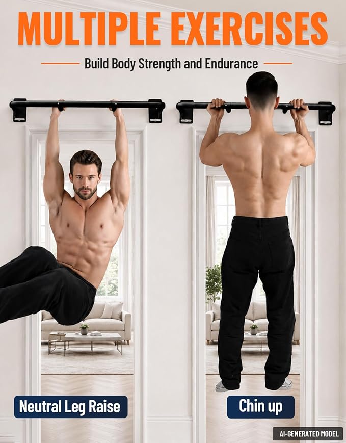 Fitarc Joist Mount Pull Up Bar, Wall Mount Pull Up Bar for Doorway | Home Gym Workout Equipment, Heavy Duty Steel Construction