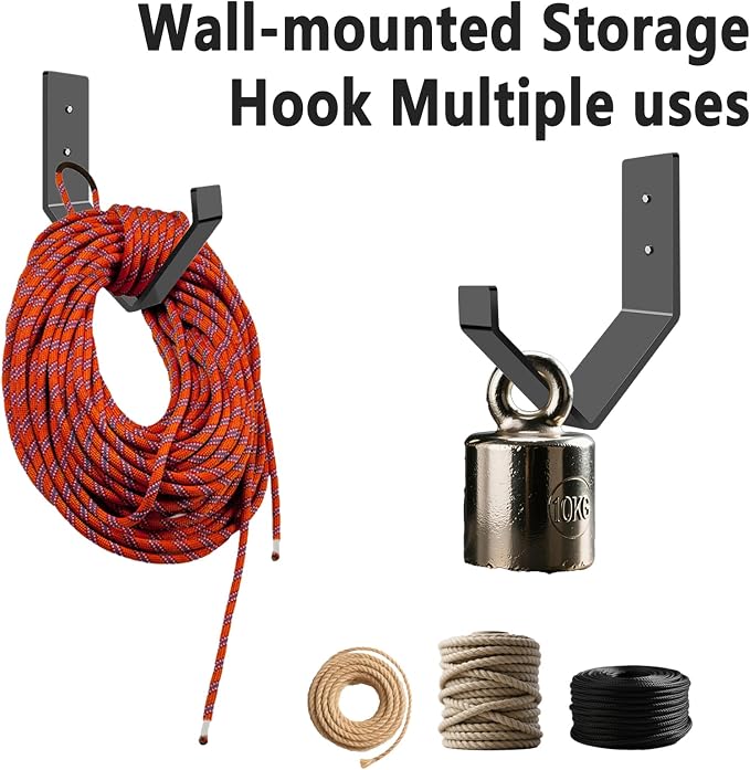 Heavy Duty Battle Rope Wall Anchor Kit with 1 Storage Hook, Wall Mount for Home Gym Training