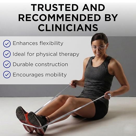 THERABAND Resistance Band, Exercise Workout, Physical Therapy, Silver, 6 Ft | THERABAND elastic resistance band for exercise, strength training, physical therapy and at-home workouts