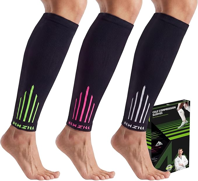 NEWZILL Compression Calf Sleeves (20-30mmHg) for Men & Women Perfect Option to Compression Socks for Running Travel Nursing
