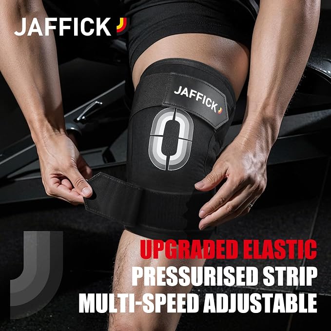 Jaffick Knee Sleeves (1 Pair),Double Layer Compression Knee Braces for Suitable for Squats, Weightlifting, Powerlifting, Gym Exercises, Unique Pressure Belt Design，7MM Neoprene Sleeves