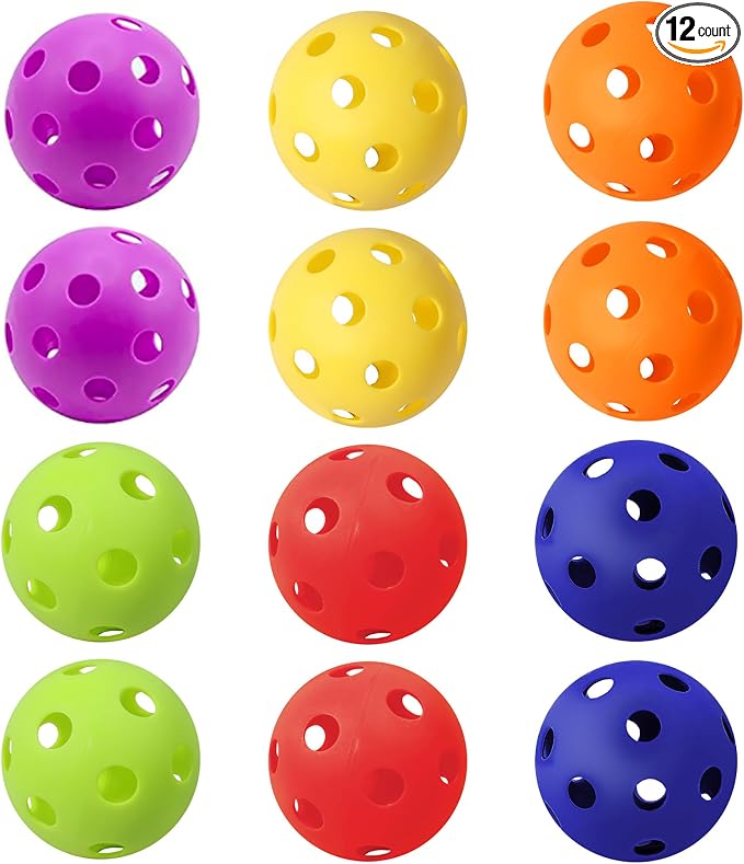 GSE Plastic Practice Baseballs, Hollow Airflow Softballs Training | 26-Holes Lightweight Balls, for Pitching, Batting, Catching for All Skill Levels, for Indoor & Outdoor Games, 2.75", 0.9 oz
