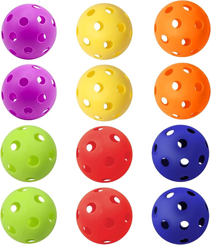 GSE Plastic Practice Baseballs, Hollow Airflow Softballs Training | 26-Holes Lightweight Balls, for Pitching, Batting, Catching for All Skill Levels, for Indoor & Outdoor Games, 2.75", 0.9 oz