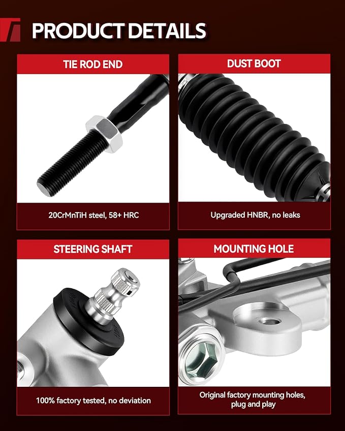 Torchbeam Power Steering Rack & Pinion Assembly Fit for 2011-2013 Sorento, 2010-2012 Santa Fe, Hydraulic System Steering, Replaces OEM 26-2450