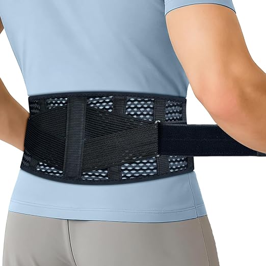 Breathable Back Brace for Lower Back Pain Relief – Lightweight 3D Air-Mesh Lumbar Support Belt with Dual-Adjust Pulley System – Ventilated Low-Profile Design for Sciatica, Herniated Disc, Driving & All-Day Wear