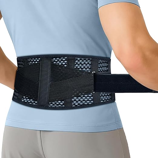 Breathable Back Brace for Lower Back Pain Relief – Lightweight 3D Air-Mesh Lumbar Support Belt with Dual-Adjust Pulley System – Ventilated Low-Profile Design for Sciatica, Herniated Disc, Driving & All-Day Wear
