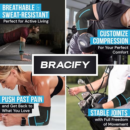 Tennis Elbow Brace for Women & Men, Fitness and Everyday Use (Large)