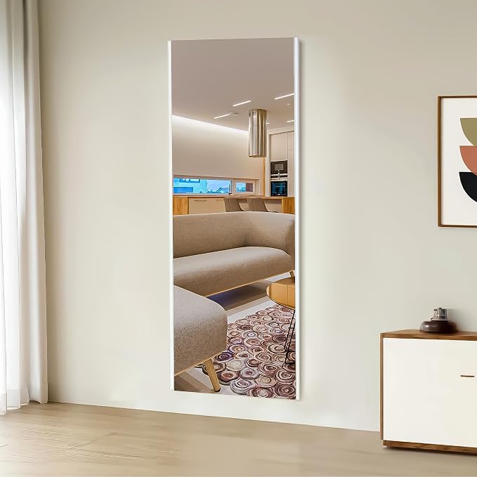 Nano Full Length Mirror Shatterproof Oversized Full Body Glassless Mirror for Home Gym Dance Studio and Workout Room 36" x 72" Chrome