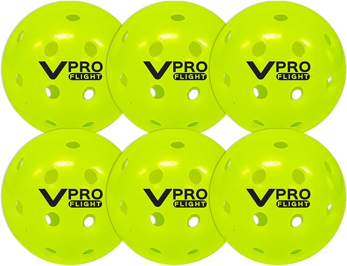 Vulcan | VPRO Flight Outdoor Pickleball Official Ball of the PPA Tour & MLP | 3, 6, 12, 36 & 100 Ball Pack | Hi-Vis Yellow
