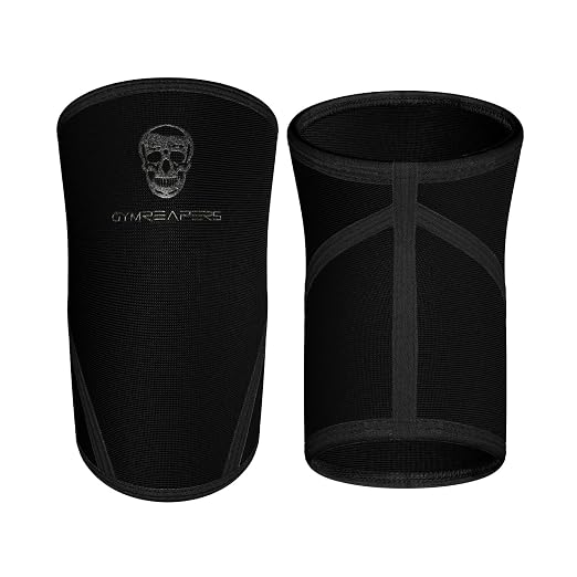 Gymreapers Knee Sleeves (1 Pair) with Gym Bag - IPF Approved - Support Compression Brace for Squats, Fitness, Weightlifting, Cross Training, Powerlifting - 7MM Neoprene Sleeves - For Men & Women (Black/Black, XX-Large)