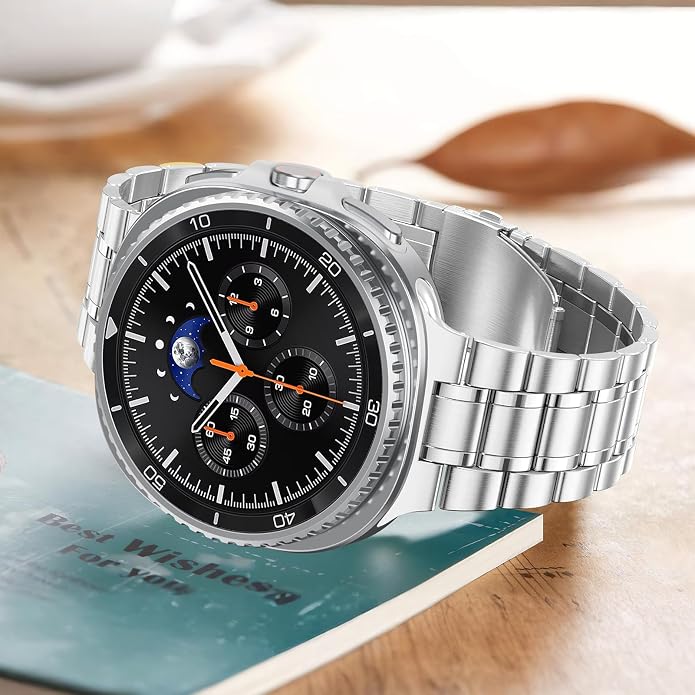 Metal Band for Samsung Galaxy Watch 9 8 40mm 44mm/Classic 46mm Men Women | Stainless Steel, No Gap Strap, Link Bracelet for Samsung Galaxy Watch 8 9 44 40mm/8 Classic 46mm, Business to Casual
