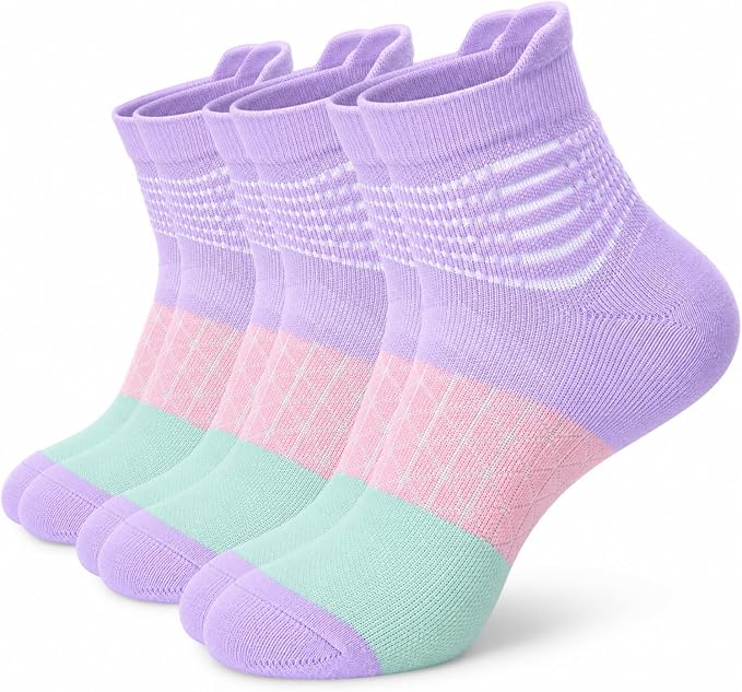 IRAMY Compression Ankle Support Socks Women Wicking Cushioned Athletic Plantar Fasciitis Relief 3/4/6 Pairs