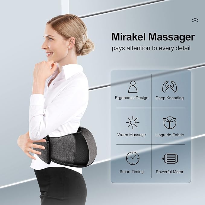 Shiatsu Neck Back and Shoulder Massager with Heat for Pain Relief Deep Tissue, Christmas Women Men Gifts for Mom Dad, Wife Husband, Him Her, Fathers Day, Mothers Day, Birthdays Gift (NOT Cordless)