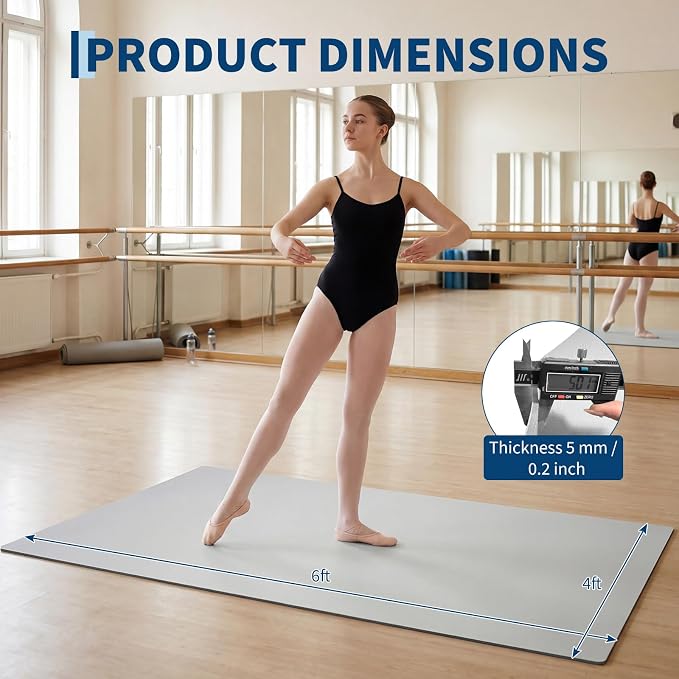 6 x 4 ft Dance Floor,Portable Dance Floor Mat,PVC Non-Slip Exercise Flooring for Ballet Jazz & Pop for Home and Gym