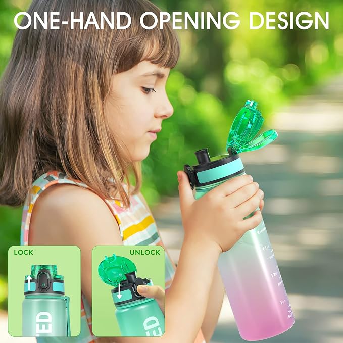 Sahara Sailor Water Bottle 17oz, Durable and Leakproof Water Bottles Motivational with Time Marker, Tritan, BPA Free, Wide Mouth with Easy Clean Brush for Gym, Travel, Home, School, Office (1 Bottle) | Bpa Free, Leakproof Wide Mouth With Fast Flow Lid ...