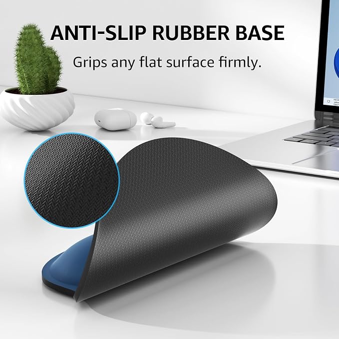 KTRIO Keyboard Wrist Rest & Mouse Pad with Wrist Rest, Navy Blue | Memory Foam Wrist Support, Ergonomic Design, Non-Slip Base, Office and Home Use