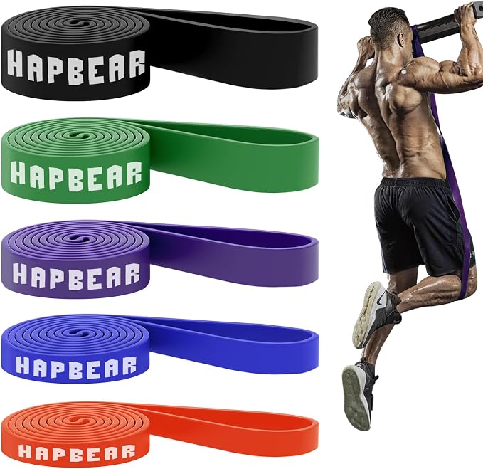 HAPBEAR Pull Up Assistance Bands - Pull Up Bands - Resistance Bands - Exercise Bands Resistance Bands Set - Workout Bands for Working Out, Stretching, Muscle Training