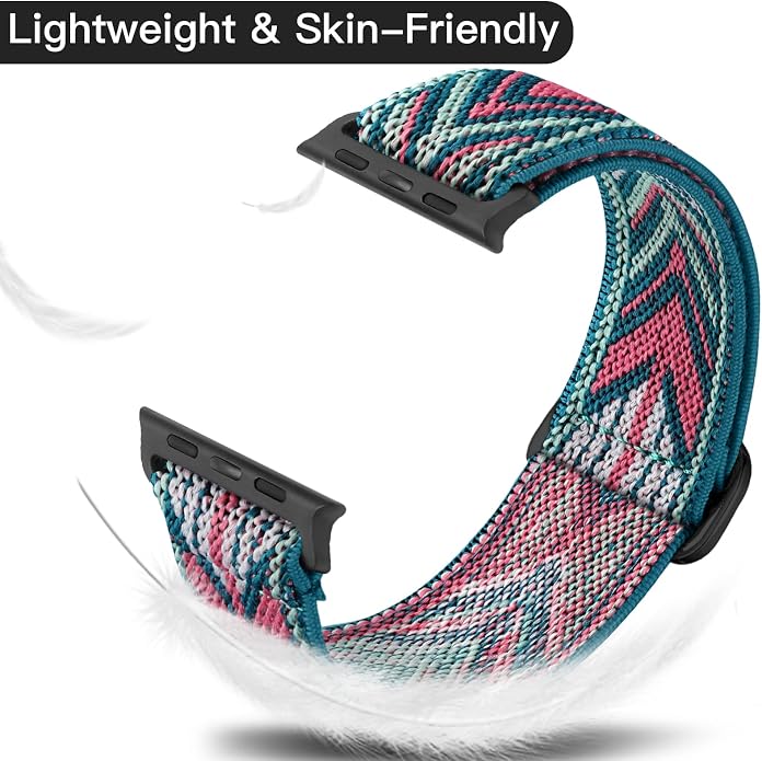 Lerobo Braided Band Compatible with Apple Watch Series 11 10 9 8 7 46mm 45mm 41mm Ultra SE 3 2 1 49mm Series 6 5 4 3 44mm 40mm 38mm 42mm Men iWatch Bands Women Stretchy Nylon Solo Loop Sport Strap