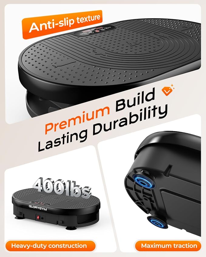 Vibration Plate Exercise Machine for Body Shaker Machine & Weight Loss, Shake Plate with Resistance Bands, 120 Speed Levels, Remote Control, Full Body Workout, Compact Home Gym Equipment