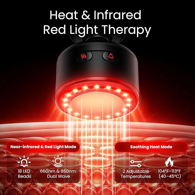 BOB AND BRAD Q2 Ultra Max Mini Massage Gun, Deep Tissue Back Handheld Massager with Infrared Heat Therapy, 5-11mm Amplitude, FSA Approved Portable Percussion Muscle Massager Gun Fathers Day HSA