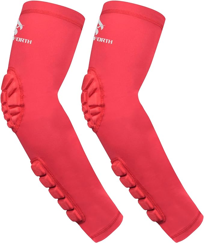 2PCS Padded Elbow Forearm Sleeves Compression Arm Protective Support