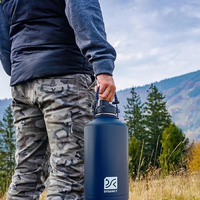 DYSANKY Gallon Insulated Water Bottle with Portable Carrier Bag for Outdoor