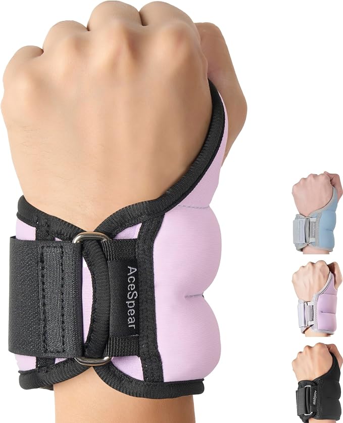 Wrist Weights with Thumb Loops Lock for Men Women 1lb*2 2lbs*2 3lbs*2 Ankle Weights Weighted Gloves for Running Strength Training Walking Exercises