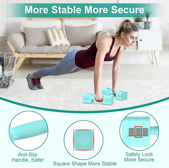 Hezeyferg Adjustable Dumbbells Set for Women/Men Home Gym | 18LBS 22LBS Adjustable Weight Dumbbells, Hand Weights Sets with Mutilple Levels, Full Body Workout