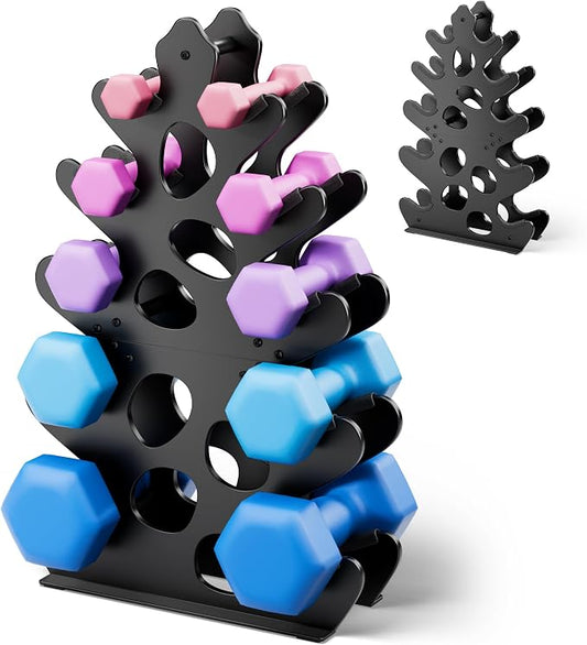 4 Tier Dumbbell Rack, Weight Rack For Home Gym, Dumbbell Stand for Free Weights