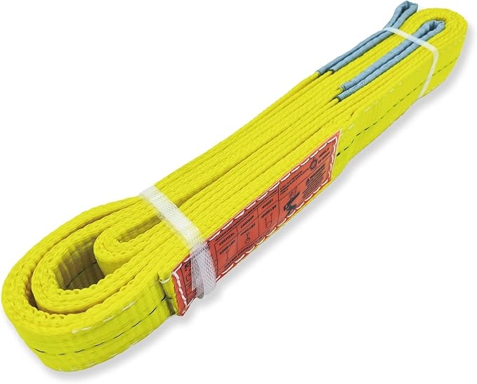 2-Ply Lifting Sling Straps 2”x 4ft - 6200lbs Vertical Capacity Heavy Duty Flat Eye Lift Sling, for Rigging Moving Towing Hoisting -1Pack - Kodiak Straps