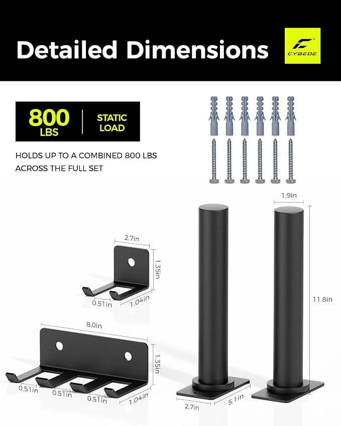 Weight Rack for Home Gym, Weight Plate Rack and Barbell Hanger Set - Heavy Duty Powder Coated Barbell Rack & Wall Mounted Weight Plate Holder for Garage Gym Organization