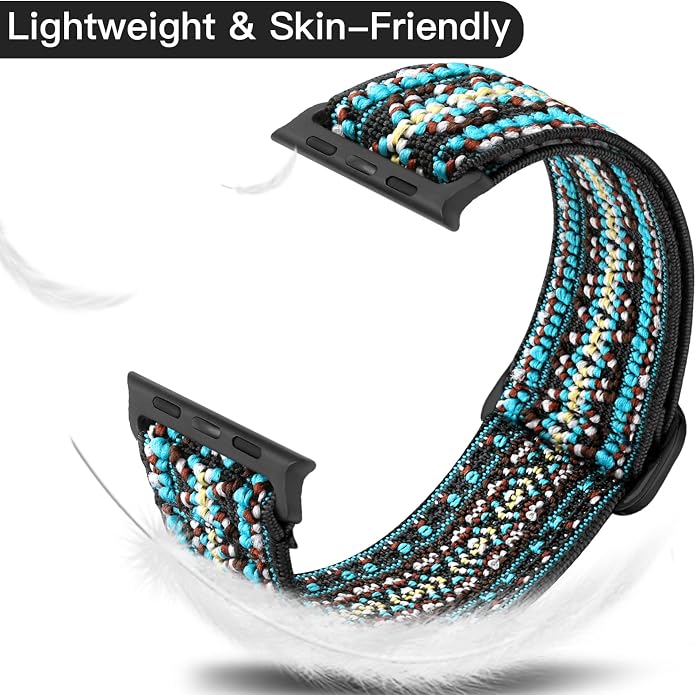 Lerobo Braided Band Compatible with Apple Watch Series 11 10 9 8 7 46mm 45mm 41mm Ultra SE 3 2 1 49mm Series 6 5 4 3 44mm 40mm 38mm 42mm Men iWatch Bands Women Stretchy Nylon Solo Loop Sport Strap