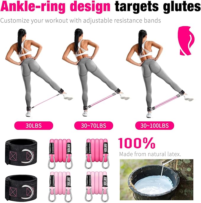 Bbtops Pilates Bar Kit with Resistance Bands,Pilates Bar with Stackable Bands Workout Equipment for Legs,Hip,Waist and Arm,Exercise Fitness Equipment for Women & Men Home Gym Yoga Pilates
