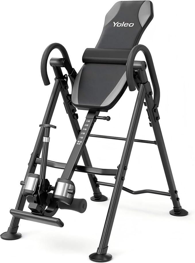 YOLEO Gravity Inversion Table for Back Pain Relief 2026 New Inversion Table w/Lumbar Support Easy to Assemble Back Stretcher Machine 300 lbs