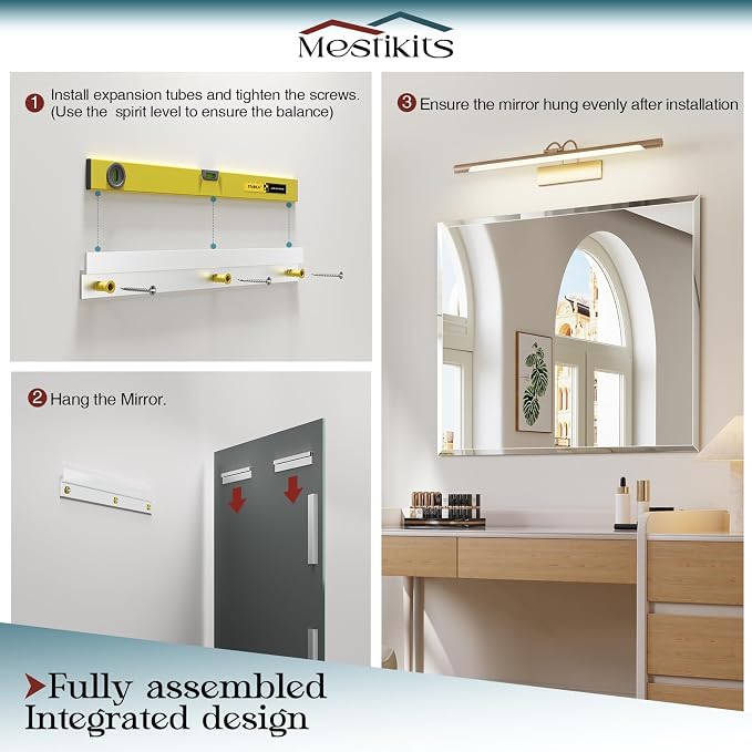 28"x36" Frameless Beveled Bathroom Mirrors for Vanity | Wall Mount Mirror for Bedroom Entryway Living Room Hangs Horizontally or Vertically