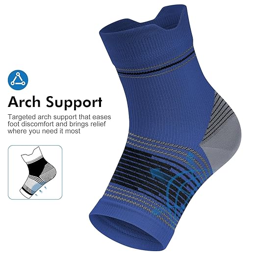 PAPLUS 6 Pairs Compression Socks with Arch Support for Plantar Fasciitis | Ankle Brace for Achilles Tendonitis, Heel Pain, Arthritis, Plantar Fasciitis Relief, Foot Compression Sleeve for Women, Men