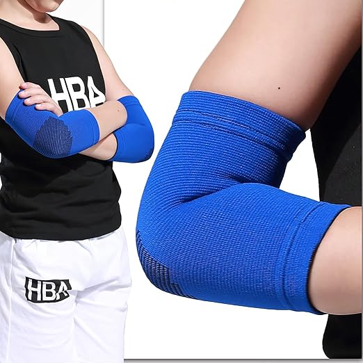 Kids Arm Guard,Compression Elbow Pads,Children Elbow Sleeves,Elbow Protection for Cycling Sports Basketball Volleyball(1 PAIR) (Pink) 1