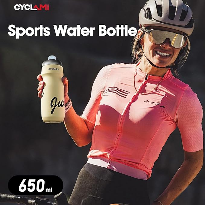 Bike Water Bottle 22oz/650ml Cycling Squeeze Water Bottle BPA Free Leakproof Easy-Squeeze Sports Bottles for Bicycle Gym Camping Hiking Sprout Green