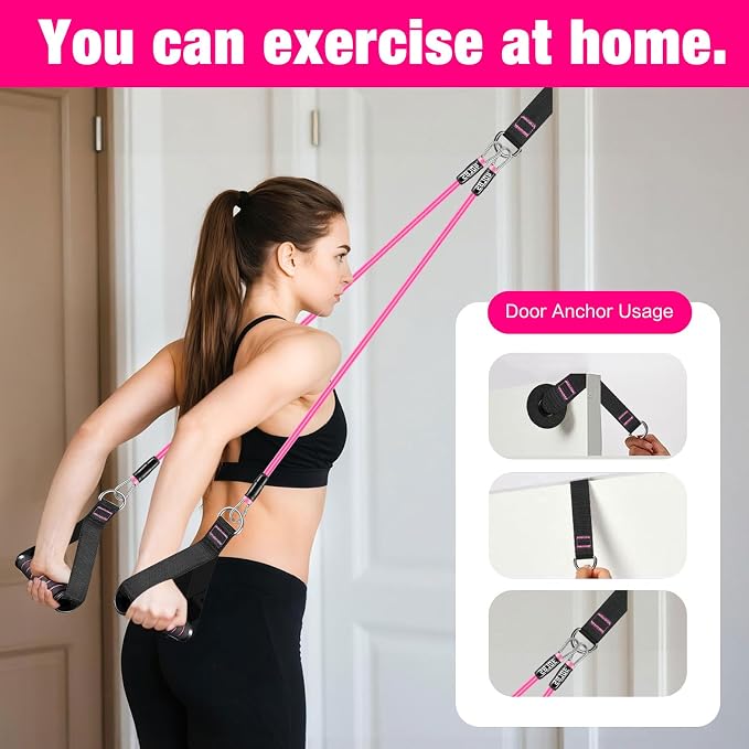 Bbtops Pilates Bar Kit with Resistance Bands,Pilates Bar with Stackable Bands Workout Equipment for Legs,Hip,Waist and Arm,Exercise Fitness Equipment for Women & Men Home Gym Yoga Pilates