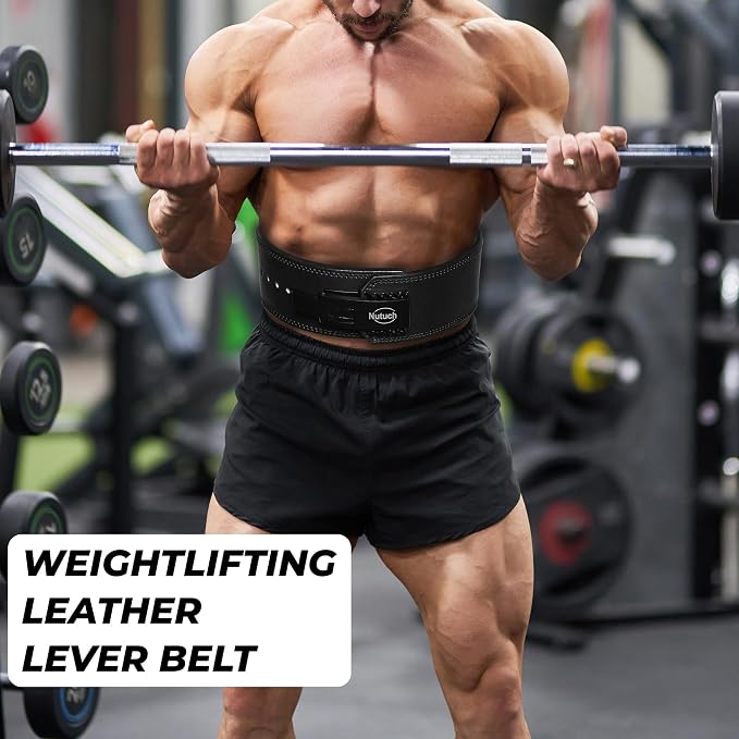 Genuine Leather Lever Weight Lifting Belt |10mm | Gym Belts | Weight Lifting Belts for Men and Women | Grain Leather Weightlifting Belt | Workout Belt | Powerlifting Belt for Back Support | Squats