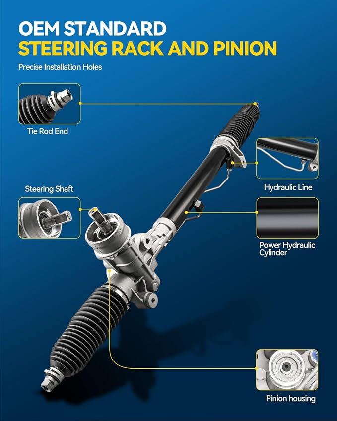 PHILTOP Power Steering Rack and Pinion Compatible with A4 Quattro 2002-2004 All Models/2005 1.8T/2005-2006 3.0L, A4 2002-2003 2005 All Models/2004 2006 1.8T/2004 3.0L, Hydraulic Rack and Pinion 262914