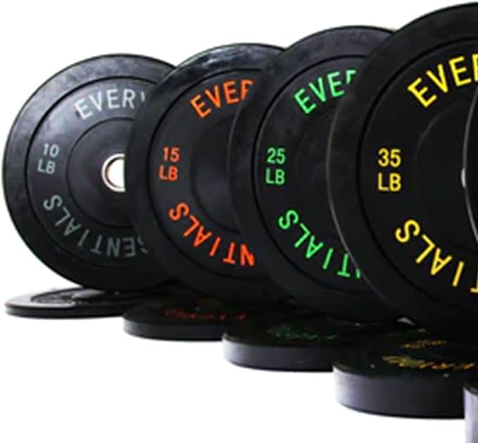 BalanceFrom Olympic Rubber Bumper Weight Plate Set with Steel Hub Inserts – 2-Inch Hole Plates for Strength Training, Powerlifting, and Weightlifting at Home, Garage, or Commercial Gym