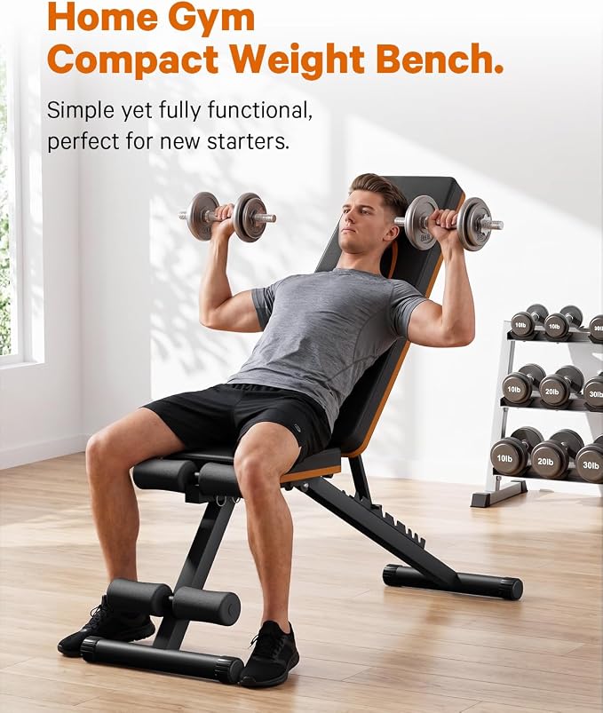 Adjustable Weight Bench,Adjustable weight bench, Multi-Functional Foldable workout Bench Press with 660 LBS Capacity, Strength Training Equipment gym for Home, Full heavy duty fitness bench gym at home.