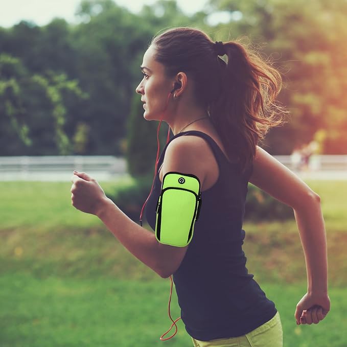 PATIKIL Phone Arm Band for Running, Running Phone Carrier Armband Cell Phone Holder for Runners Green
