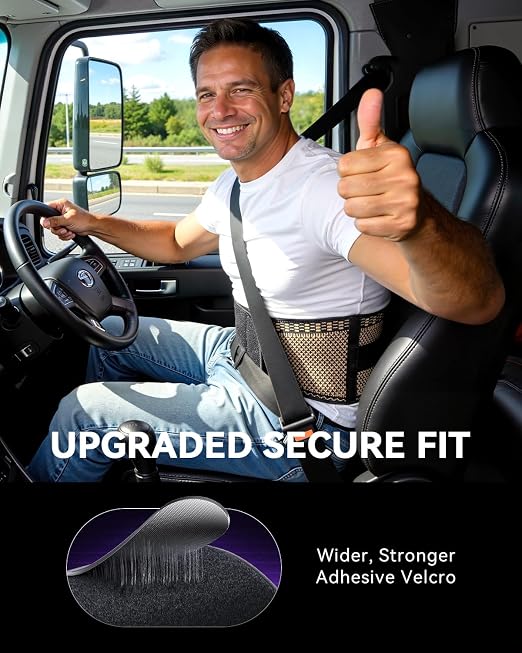 Copper Back Braces for Lower Back Pain, Breathable Lumbar Support Belt for Men and Women, Lower Back Brace for Herniated Disc, Sciatica, Scoliosis, Heavy Lifting (Black, Large)
