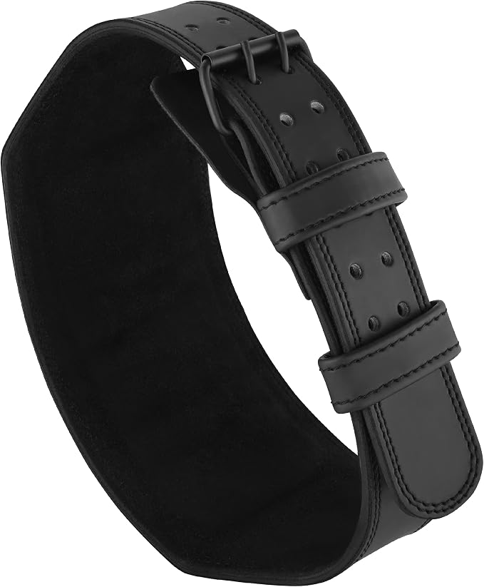 FISTRAGE Power Weight Lifting Leather Belt Gym Back Support Strap Training Fitness Exercise for Tough Workouts | Power Lifters | Supports Lumber Lower Back With Free Wrist Strap
