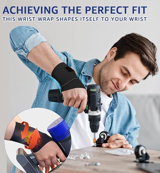 Ultra-Thin Elastic Wrist Brace Wrist Wraps, Compression Wrist Straps Support for Carpal Tunnel Arthritis Tendonitis Sprains Pain Relief Workout, Soft & Comfortable (Black (Pack of 1))