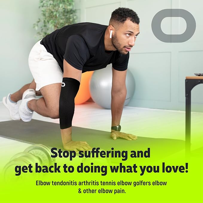 Elbow Brace for Women & Men (Pair) – Elbow Compression Sleeve for Tendonitis, Tennis Elbow & Golfers Elbow – Arm & Elbow Support for Arthritis, Bursitis, Weightlifting & Pain Relief