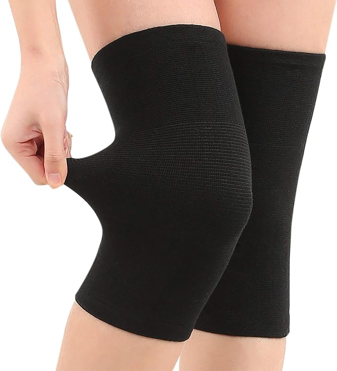 JUMISEE (One Pair Cotton Knee Sleeves for Knee Support, Circulation Improvement & Pain Relief Compression Knee Brace